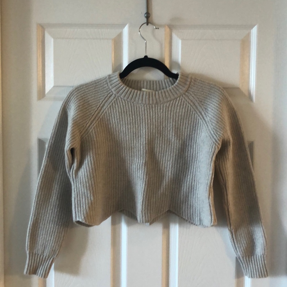 Wilfred Sardou grey cropped sweater, size S